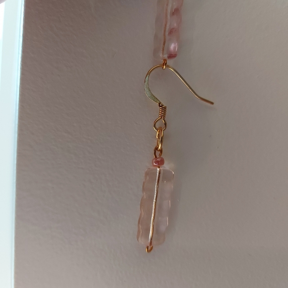 3 for 20 Pink Glass Earrings - Picture 2 of 2